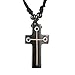Handmade Carved OX Bone Black Color Cross Pendant Necklace Hemp Rope Resizable