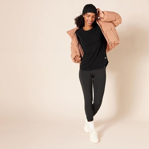 Amazon Essentials Camiseta Studio ligera, holgada y con cuello redondo (disponible en tallas grandes) Mujer, Negro, XL