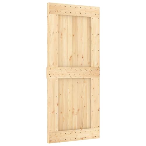 vidaXL Puerta NARVIK madera maciza pino 90x210 cm, puerta interior, puerta de granero corredera, puerta de granero moderna, puerta corredera