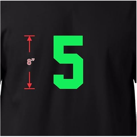 8" Tall Number for Sports T-Shirt Jersey Football. Baseball,Basketball,Iron On, Heat Transfer, Team,t-Shirt(Style A) (Fluorescent Green-5) Cover