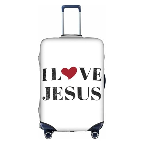 Travel Luggage Cover I Love Jesus Fashion Washable Baggage Suitcase Protector Fit For Luggage Large