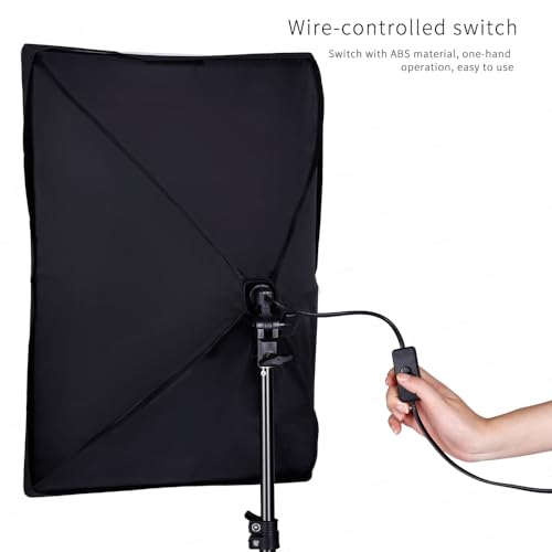 Image of Photography Softbox Lighting Kits 50x70CM Soft Box E27 Bulb Continuous Photography Light Photo Studio Equipment for Camera Shooting Video Recording