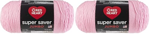 Image of Coats Yarn E302B.0373 Red Heart Super Saver Jumbo Yarn, Petal Pink (Pack of 2)
