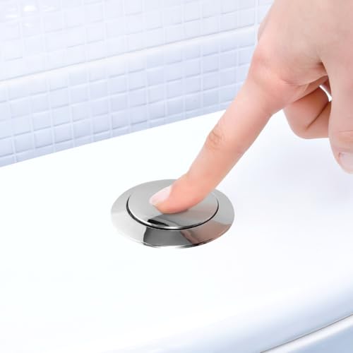 UKCOCO 1Stk Wassertank Einzelknopf langlebiger Toilettenknopf WC-Spülventile Toiletten-Spülknopf Einzelknopf-Spülung wasserbehälter Toilettentankknopf Universal-WC-Spültaste Abs Silver
