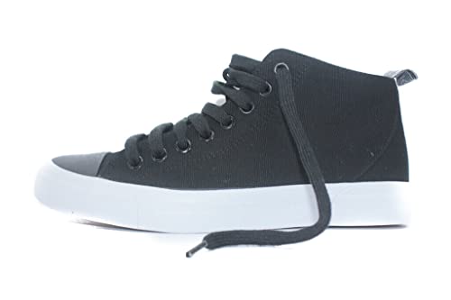 Image of Men's High Top Canvas Trainers Sport Comfy Shoes Size Black 9