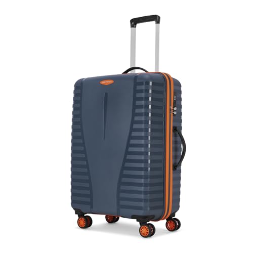 Image of Aristocrat Airpro-Max 67 cm Check-in Medium Size Trolley Bag, Lightweight Polypropylene Case Luggage with 8 Wheels, Combination Lock, Travel-Friendly, 3-Yr International Warranty, Spanish Blue