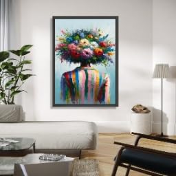 Cuadro de flores abstracto para decorar paredes de dormitorios modernos 4