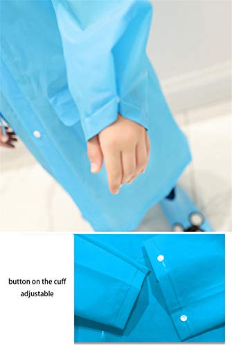 Image of DoMii Kids Fashion Translucent Raincoat Reusable Portable Rainwear Hooded Poncho for Age 3-11 Boys Girls