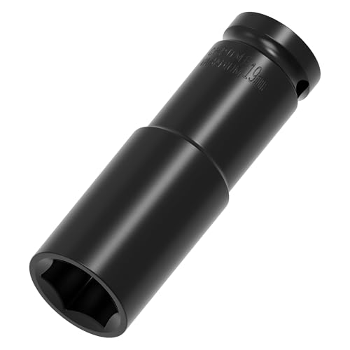 Image of 1 /2 inch Inch Drive by 19mm(3 /4 inch) Deep Impact Socket, Heat-Treated CR-V Steel 3 Inch Length, 6-Point Metric Sizes