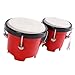 P Prettyia 4インチ 5インチ ボンゴドラムセット、楽器、専門家向けの音楽玩具子供男の子女の子, 赤