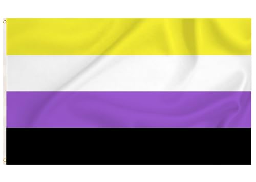 Storm&Lighthouse Non Binary Flagge Nicht-Binäre Flagge LGBTQ Flagge Pride Flag 150cm x 90cm mit Ösen