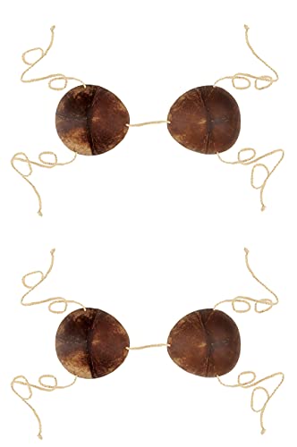 Beistle Coconut Bikini Tops 2 Piece, Brown/Off White