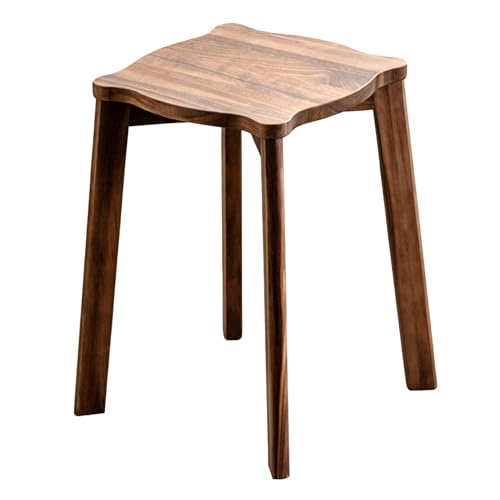 Taburete de Madera Maciza Altura 45cm Banco Interior con Diseño de Almacenamiento Compacto Base Antideslizante Estructura Reforzada Dormitorio Salon Entrada Cocina