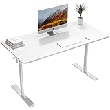 Manual Standing Desk, Adjustable Height Sit Stand Up Desk, 31.5 x 23.6 Inch Hand Crank Sit Stand Up One-piece Table, Ergonomic Home Office computer desk with Smooth Manual Lift, Study or Office, White
