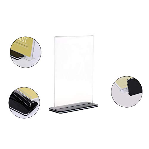Miniatura 4 de Tuka 30x A5 Menu Soporte Doble Cara, Forma De T Con Base, Soportes De Sobremesa Para Carteles, Menús, Promociones, Porta Carteles. T Expositor De Mesa, Acrílico Transparente, Vertical Tkd8205-A5-30x