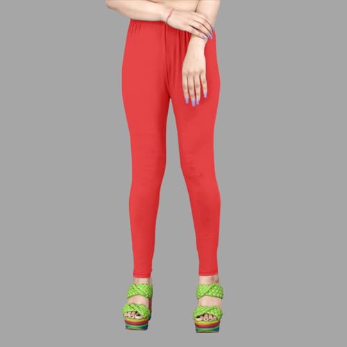 Image of Women's Solid Mid Rise Slim Fit Ankle Length Leggings - Comfortable and Stylish Yoga Pants for Workout, Running and Everyday Wear