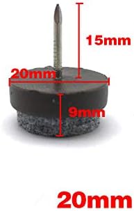Furniture Sliders Chair Leg Floor Protectors 30 Pcs Table Furniture Bottom Feet Glides Skid Tile Plastic Pad Nail Non-Slip Wood Protector for Furniture,Carpet(Brown 20mm)