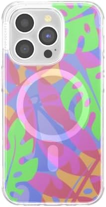 PopSockets Hülle für iPhone 14 Pro, MagSafe-kompatibel, kabelloses Laden, Fallschutz, Boca Palms Pink