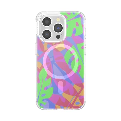 PopSockets iPhone 14 Pro Case with MagSafe, Phone Case for iPhone 14 Pro, Grip Sold Separately, Wireless Charging Compatible - Boca Palms Pink