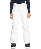 Roxy Girls Backyard Snow Pants with DryFlight Technology, 10/Medium, Bright White