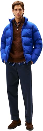 Tommy Hilfiger Herren Pufferjacke Down Stand mit Stehkragen, Blau (Wedge Blue), M – Ansicht 5