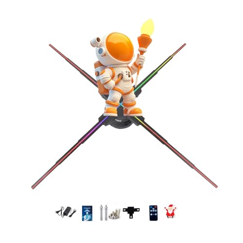 Image of 3D Hologram Fan,39.4 inche Hologram Fan Projector Advertising Display HD LED 2000*1444PX Resolution for Christmas, Halloween, Business, Shop, Holiday 100CM Holographic with 1500 Video Library