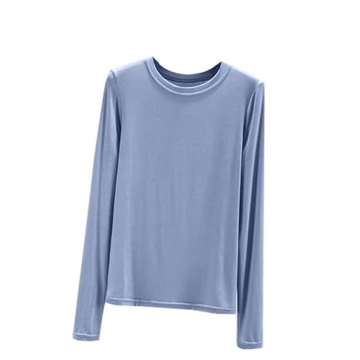AEGJEGVD sous-Vêtements Thermiques Femme Chaud Haut Thermiques Pulls col V Manche Longue élastique Sweatshirt Chic et élégant Léger sous Pull Hauts en Modal Slim Fit T-Shirt Hiver Automne Pas Cher