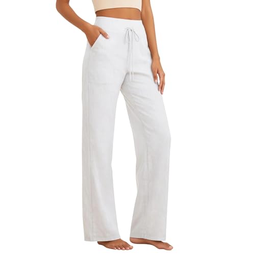 Pantalon décontracté à jambe large pour femme idéal en voyage et au bureau