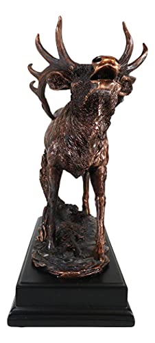 Estatua de Alce Emperador de Resina 14 in con Base Negra miniatura 3