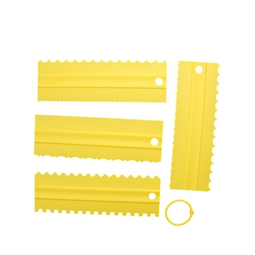 4 raspadores de crema para tartas, cortadores de pasteles, raspadores irregulares de dientes, herramienta para alisar fondant, herramienta para hornear pasteles