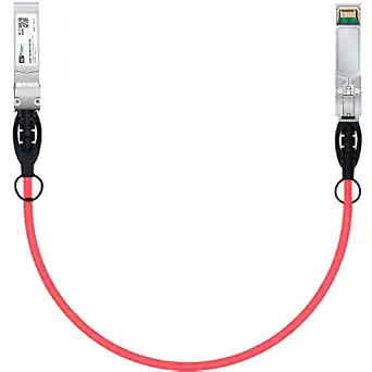 H!Fiber Red SFP+ Cable, 10G SFP+ DAC, 0.5M (1.64ft), Passive Copper Twinax for Cisco, Ubiquiti, Meraki, Mikrotik, Intel, Fortinet, Netgear