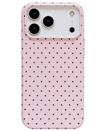 J.west for iPhone 18 Pro-Max Case/iPhone 17 Pro Max Case Cute Polka Dot Phone Case Soft TPU Slim Shockproof Phone Cover for Women Girls, Pink