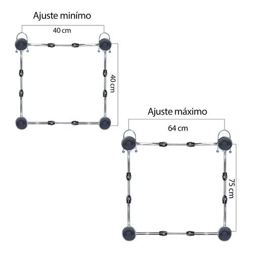 Carrinho Para Fogão Geladeira Suporte Pé Gira Fácil Inox