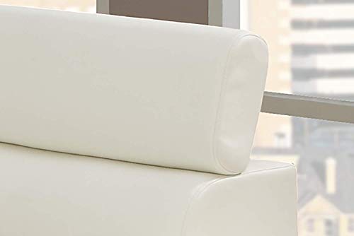 Poundex 2 Pieces Faux Leather Sectional Right Chaise Sofa, White #TOP5