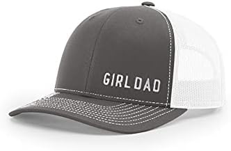 Girl Dad Daughter Embroidered Richardson 112 Trucker Cap Hat Charcoal/White