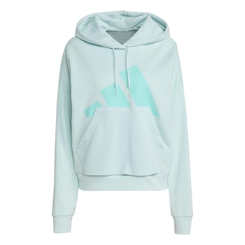 adidas Mujer Essentials Big Logo French Terry Loose Hoodie, halo Mint/Flash Aqua, L