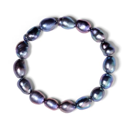 YAMI Natural Pearl Bracelet for Women, Freshwatet/Saltwater Cultured Pearls, Elegant Jewelry Gift for Women for Anniversaries, Birthdays, Mother's Day, White/Black Pearl