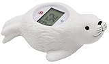Baby Bathtub Sea Lion Thermometer, Infant Baby Bath Floating Sea Lion Temperature Thermometer with Temperature Safety Indicator (White)