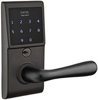 Emtek E4020 EMTouch Keypad Leverset, 19 Lever Options and 4 Finish Options (Basel Lever, Flat Black US19)