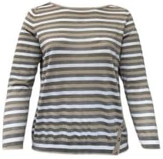 Marina Rinaldi Womens Abigail Striped Sweater, Beige, Medium