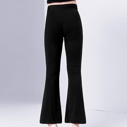 Teen Girls Preppy Flare Yoga Leggings Kids Solid High Waist Yoga Pants Elastic Dance Pants Petite Bootcuts Pants3