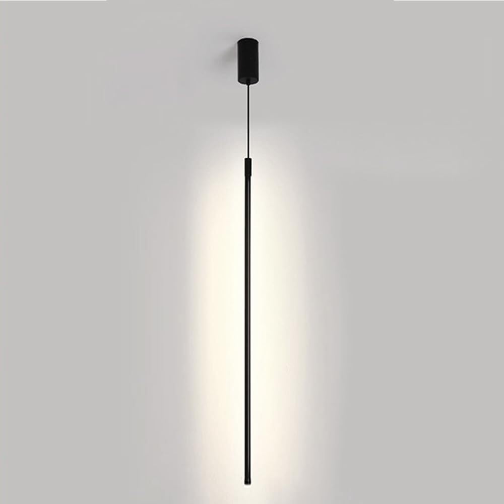 Moderne Linear LED Pendelleuchte Minimalistisch Schwarz Aluminium Hängelampe