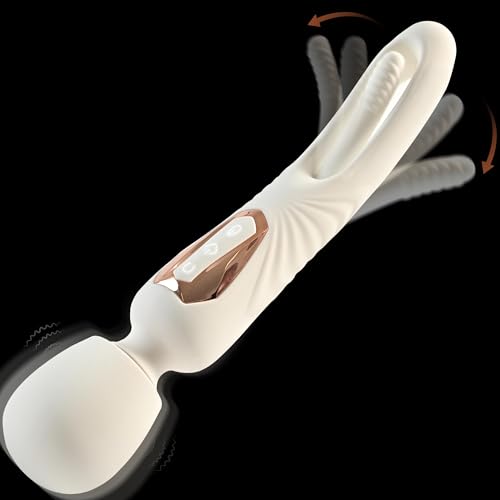 G Spot Vibrator Wand for Clitoral Stimulation 360 Flexible Vibrating Massager with 10 Flapping & 7 Vibrating Modes Double-Ended Wand for Clit Nipple Anal Vagina Stimulator Adult Sex Toys for Women