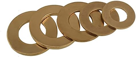 TOOLAE - Brass Flat Washer M2 M2.5 M3 M4 M5 M6 M8 M10 M12 M18 M20 GB97 Thickened Copper Metal Screw Plain Gasket Pad (M4x10x1(50Pcs))
