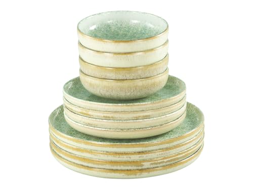 Assiettes en grès CreaTable vertes résistantes pour lave-vaisselle - 3