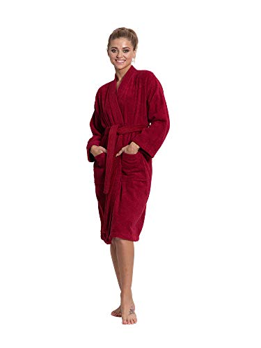 Image of Turkuoise Soft & Absorbent Towel Robe, 100% Cotton Turkish Terry Cloth Kimono Bathrobes for Women