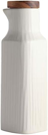OnePine 300ml Ceramic Oil Dispenser Bottle, Oil Bottle Cruets No Drip, Olive Oil Dispenser, Condiment Container with Lid
