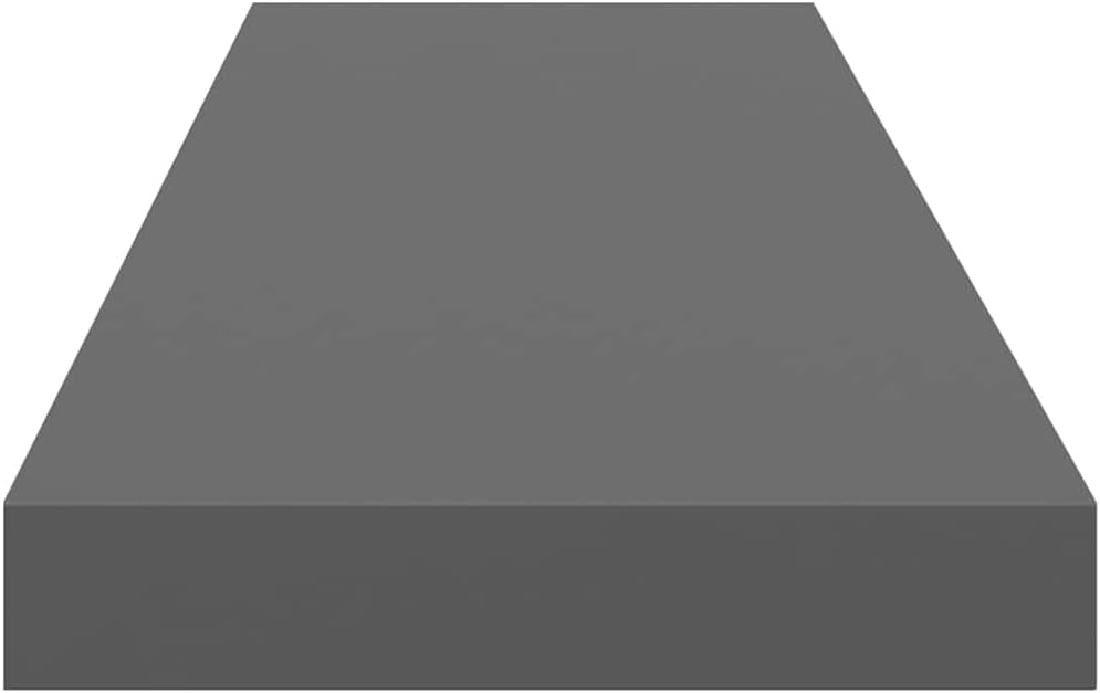 High Gloss Grey Honeycomb MDF Floating Wall Shelf 35.4 in x 9.3 in x 1.5 in for Home Wall Storage and Display