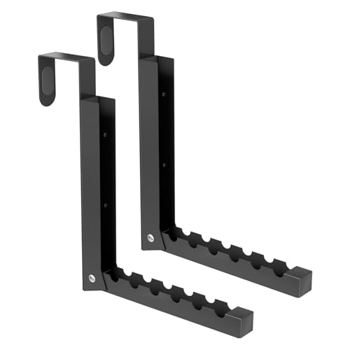 BAKON 2-Pack Over The Door Hanger Foldable Clothes Drying Rack, Collapsible Hanging Coat Rack for Laundry Room & Bedroom, Space-Saving Compact Foldable Portable Clothing Hanger Hook,Black