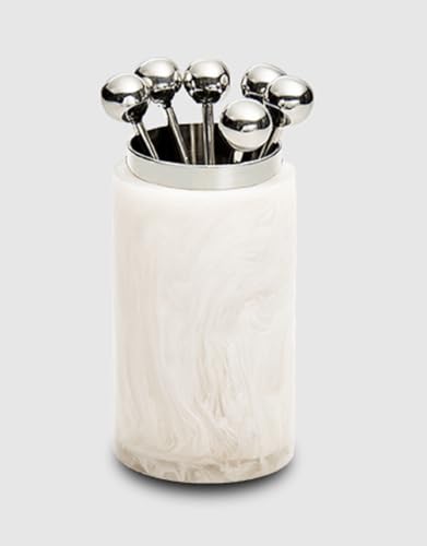 Mary Jurek Design Vega White Cocktail Pick Set & Holder